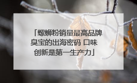 螺蛳粉销量最高品牌臭宝的出海密码 口味创新是第一生产力