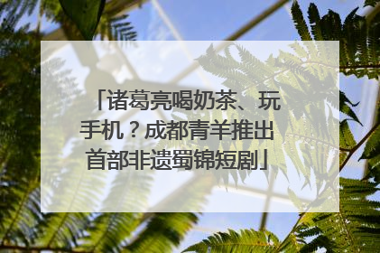 诸葛亮喝奶茶、玩手机？成都青羊推出首部非遗蜀锦短剧