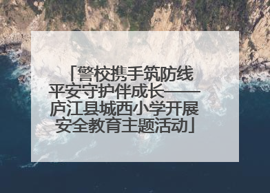 警校携手筑防线 平安守护伴成长——庐江县城西小学开展安全教育主题活动