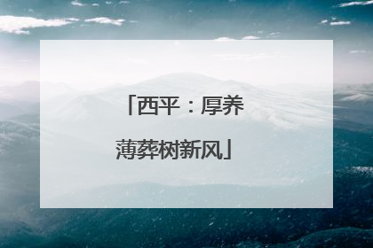 西平：厚养薄葬树新风