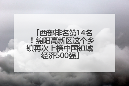 西部排名第14名！绵阳高新区这个乡镇再次上榜中国镇域经济500强