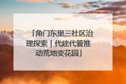 角门东里三社区治理探索｜代建代管推动荒地变花园
