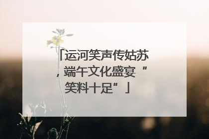 运河笑声传姑苏，端午文化盛宴“笑料十足”