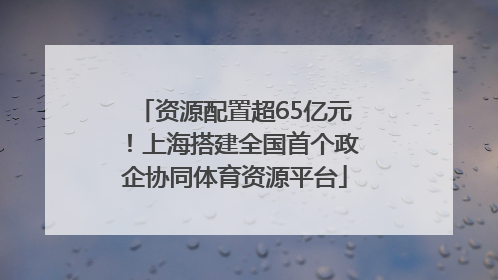 资源配置超65亿元！上海搭建全国首个政企协同体育资源平台