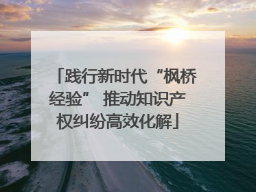 践行新时代“枫桥经验” 推动知识产权纠纷高效化解