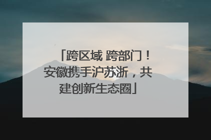 跨区域 跨部门！安徽携手沪苏浙，共建创新生态圈