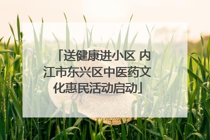 送健康进小区 内江市东兴区中医药文化惠民活动启动