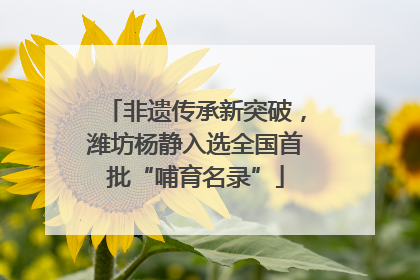 非遗传承新突破，潍坊杨静入选全国首批“哺育名录”