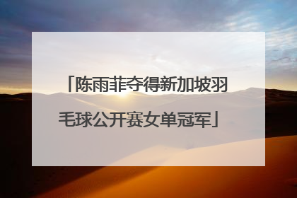 陈雨菲夺得新加坡羽毛球公开赛女单冠军