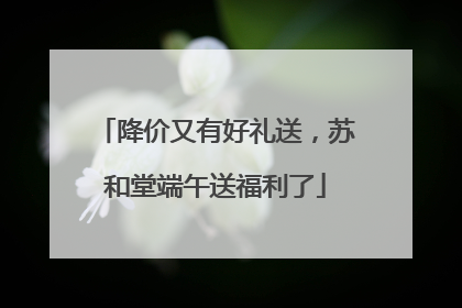 降价又有好礼送，苏和堂端午送福利了