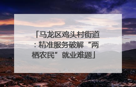 马龙区鸡头村街道：精准服务破解“两栖农民”就业难题