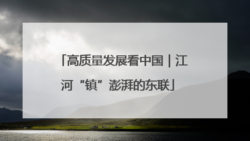 高质量发展看中国｜江河“镇”澎湃的东联