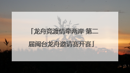 龙舟竞渡情牵两岸 第二届闽台龙舟邀请赛开赛