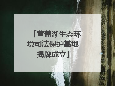黄盖湖生态环境司法保护基地揭牌成立