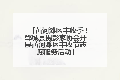 黄河滩区丰收季！郓城县摄影家协会开展黄河滩区丰收节志愿服务活动