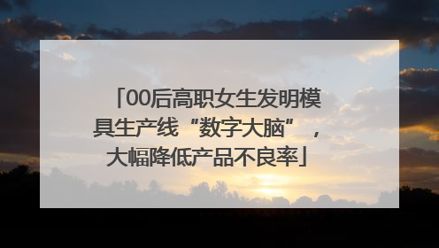 00后高职女生发明模具生产线“数字大脑”，大幅降低产品不良率