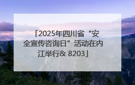 2025年四川省“安全宣传咨询日”活动在内江举行& 8203
