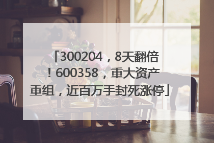 300204，8天翻倍！600358，重大资产重组，近百万手封死涨停