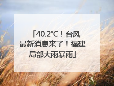 40.2℃！台风最新消息来了！福建局部大雨暴雨