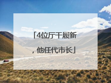 4位厅干履新，他任代市长