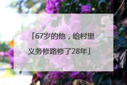 67岁的他，给村里义务修路修了28年