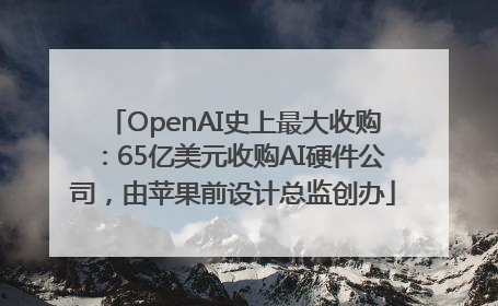 OpenAI史上最大收购：65亿美元收购AI硬件公司，由苹果前设计总监创办